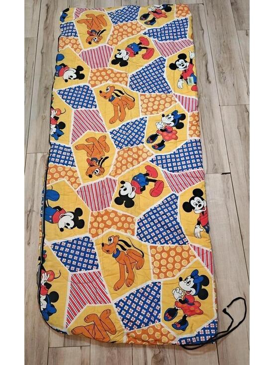 Disney Other - Vintage Disney Mickey Minnie Pluto Patchwork Kids Sleeping Bag 34x60 Sears